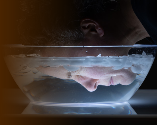 Face held in cold water as a DBT Tip the Temperature grounding technique